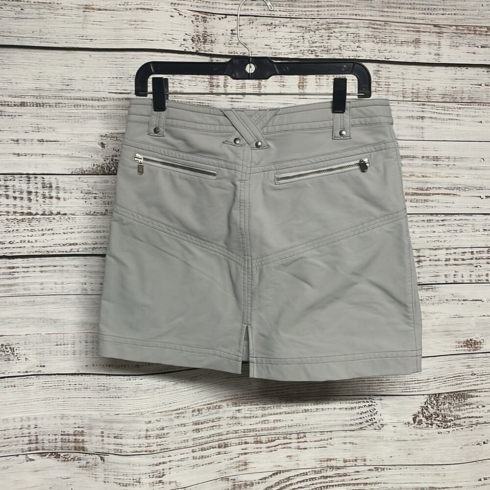 Athleta Tear Away B4 You Play Skirt Gray Zip Pockets Drawstring 4 Petite - Picture 6 of 8